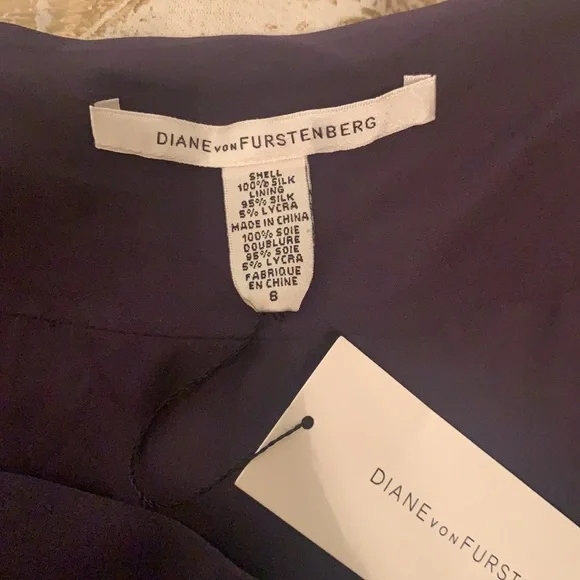 Diane Von Furstenberg Purple Sheath Dress with Long Bishop Sleeves for Cocktail - Picture 8 of 11